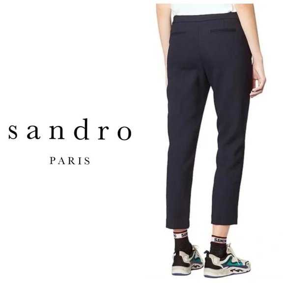 Sandro Navy Trousers - Picture 1 of 10